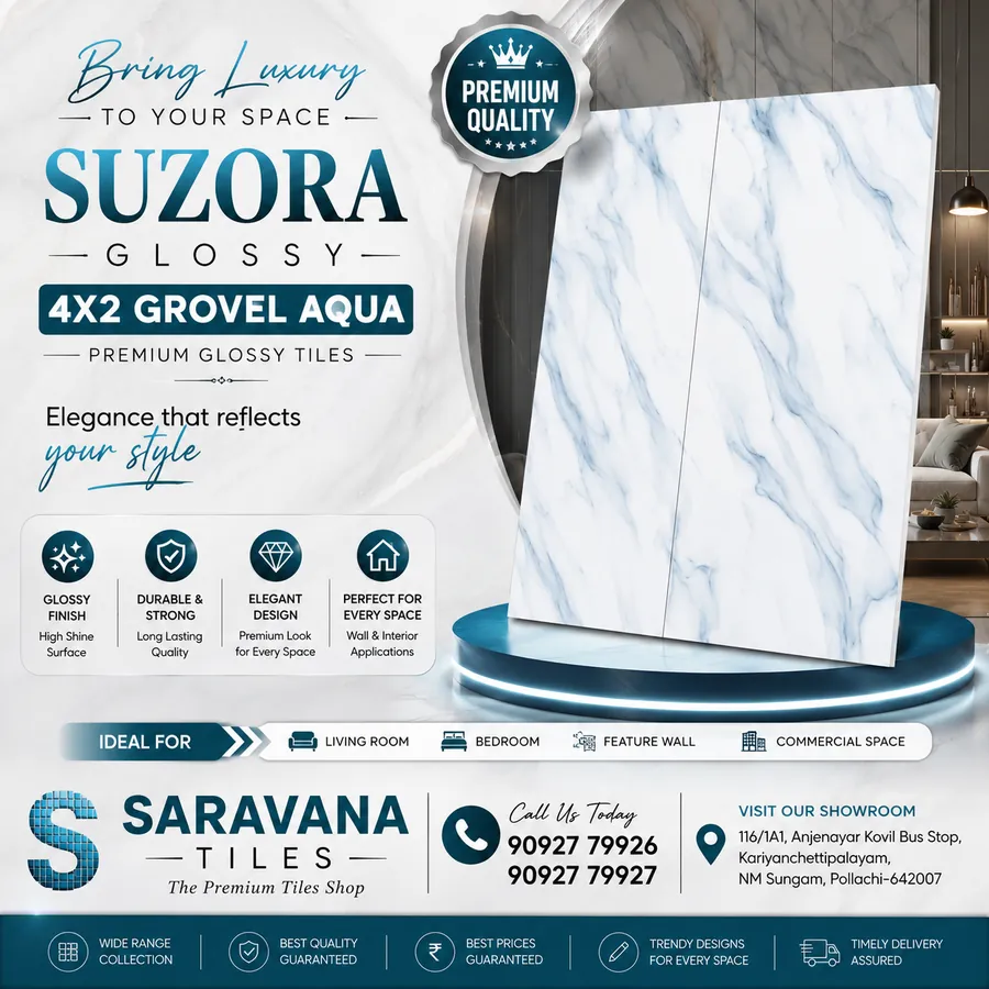Suzora glossy 4x2 Grovel Aqua tiles